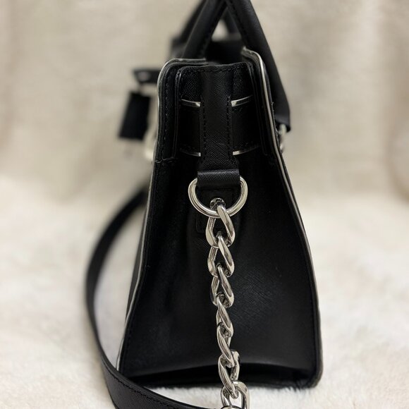 Timeless Michael Kors Hamilton Black w/Silver Trim Saffiano Leather Tote - Picture 10 of 11